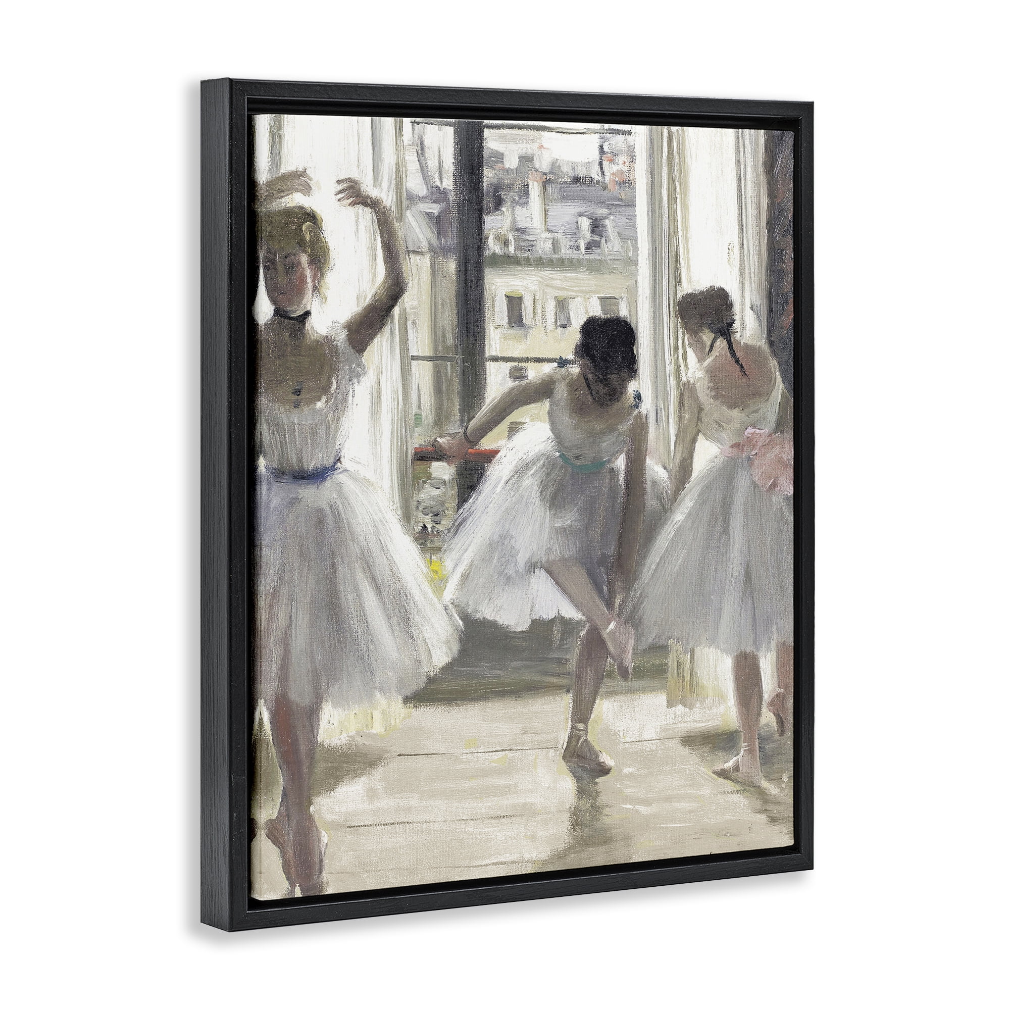 Stupell Industries Ballet Class In Practice Black Framed Floater Canvas Wall Art, design by Leah Straatsma