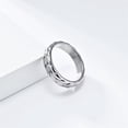 thumbnail image 3 of PAURO Women's Stainless Steel Minimalist Tulip Flowers Wedding Promise Band Dome Ring Silver Size 6, 3 of 5