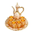 thumbnail image 1 of Exquisite Turkish Coffee Pot Set with Tray and Six Cups Retro Metal Tea Service Decorative Pot for Home Party and Wedding Table, 1 of 4