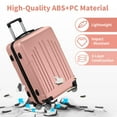 thumbnail image 6 of 3-Piece Luggage Set, 20/24/28in Hardside Suitcases, TSA Lock, Silent Wheels, Lightweight Trolley Travel Case for Carry On Check-in Business Trip,Rose Gold, 6 of 11