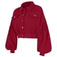 thumbnail image 5 of Stamzod Corduroy Jackets for Women Trendy Casual Balloon Sleeve Cropped Jacket 2026 Button Up Fall Coats, 5 of 9