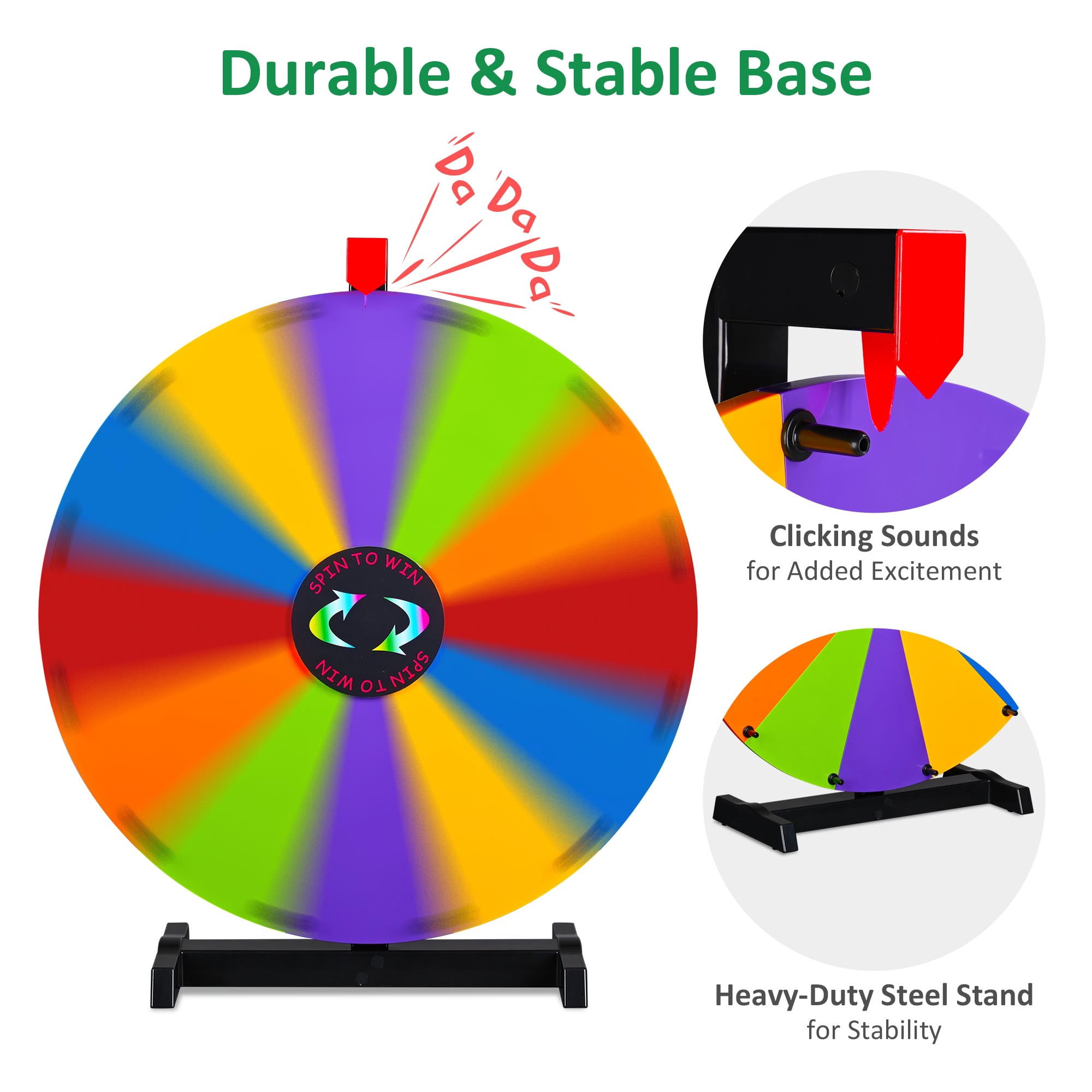 WinSpin 24" Pop Up Display Tabletop Prize Wheel Blue & Yellow Trade Show Display Spinning Wheel 12 Slots for Outdoor Booths Exhibition Events