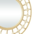thumbnail image 5 of DecMode 35" x 35" Brown Handmade Woven Geometric Wall Mirror with Arch Design, 5 of 12