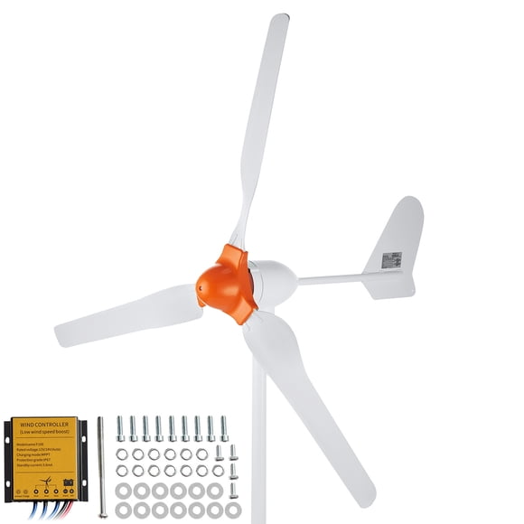 KFFKFF 800W Wind Energy Generator, 12V Kit with 3 Blades, Includes MPPT Controller, Wind Direction Adjustable & Starts at 2.5m/s Wind Speed, Ideal for Residential, Agricultural, RVs, Marine Use