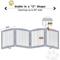 thumbnail image 6 of Freestanding Pet Gate for Dogs, Foldable Wooden Dog Gate for House, Indoor Pet Barrier for Stairs, Doorways, Support Feet Included, 24" Height 2 Panels, Brown, 6 of 10