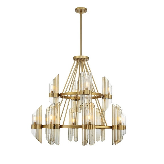 Warm Brass 12 Light Chandelier from the Biltmore Collection