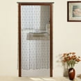 thumbnail image 5 of 90*180cm Black Natural Wooden Door Beaded Curtain Doorway Beads Front Door Decor Curtains with Round Bead Pendants, 5 of 19
