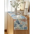 thumbnail image 5 of Table Runner 36 Inches Long for Kitchen Dining, Blue Coastal Dresser Scarf Farmhouse, Dining Table Decorations for Wedding/Parties, Summer Beach Coral Shell Starfish Seahorse 13 x 36 In, 5 of 8
