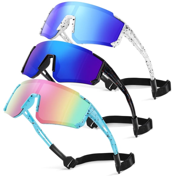 Gafas de Sol Polarizadas TURBOPEP para Niños, Béisbol, Edad 3-12, Paquete de 3