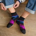 thumbnail image 3 of Sigee Futuristic Purple Panther A、 for Crew Soft Moisture-wicking Socks ,Cushion Moisture Wicking Boot Socks for Men and Women, 3 of 7