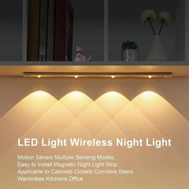 Luz LED con Sensor de Movimiento para Debajo del Gabinete, Luz InaláMbrica Regulable de 3 Colores para Debajo del Mostrador, Luz de Colina con AtenuacióN para Cocina