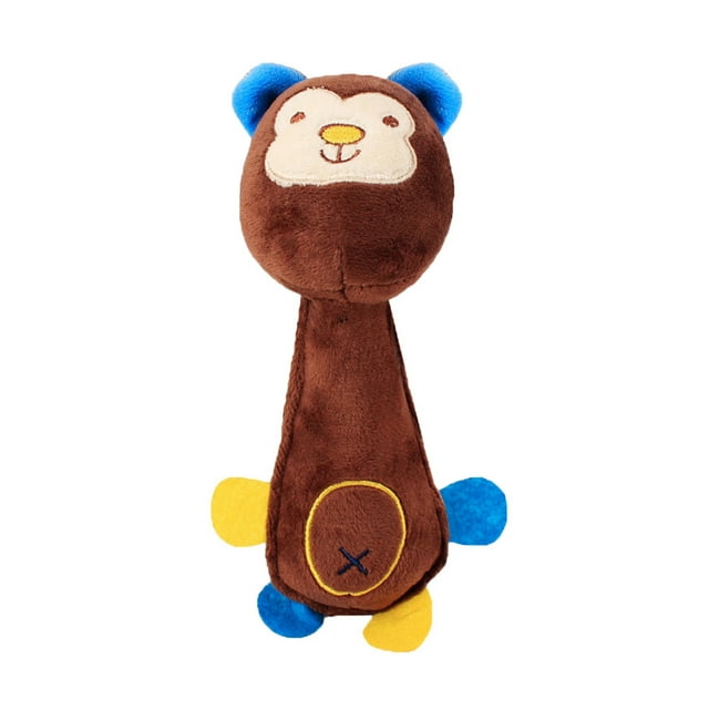 Soft Vocal Pet Toy - Short Plush, Cartoon Design, Interactive, Machine Washable, Suitable for Dogs & Cats