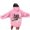 Pink*, variant on OSOLU Women's Casual Long Sleeve Hoodie Letter Floral Back Print Kangaroo Pocket Oversized Sweatshirt Beige