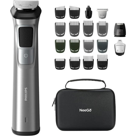 Philips Multigroom, Philips Trimmer for Men, All-in-One Trimmer & Shaver Series 7000, Body Groomer for Men, 23 Piece Mens Grooming Kit, Trimmer for Beard, Head, Body, and Face Case