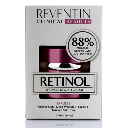 Retinol Wrinkle Rewind Cream  Anti Aging Face Cream to Reduce Wrinkles, Even Complexion, Hydrate, Tighten Skin  Night Cream with Honey, Gold, Peptides, More by Reventin Clinical Results, 1.5 fl