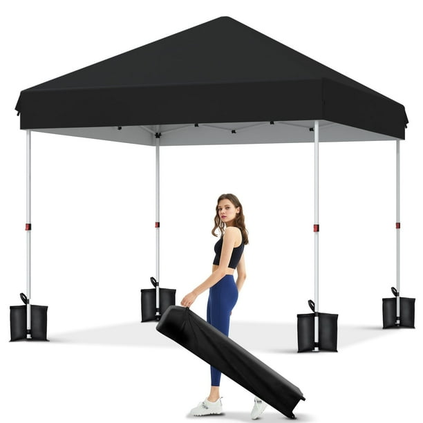 Garvee Toldo Emergente de 3 x 3m, Configuración con un Botón, Resistente, Bolsa con Ruedas Portátil, Negro