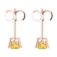 thumbnail image 4 of 2.0 Ct Round Cut Studs Yellow Crystal 14K Rose Solid Gold Everyday Dainty Earrings Push Back, 4 of 7