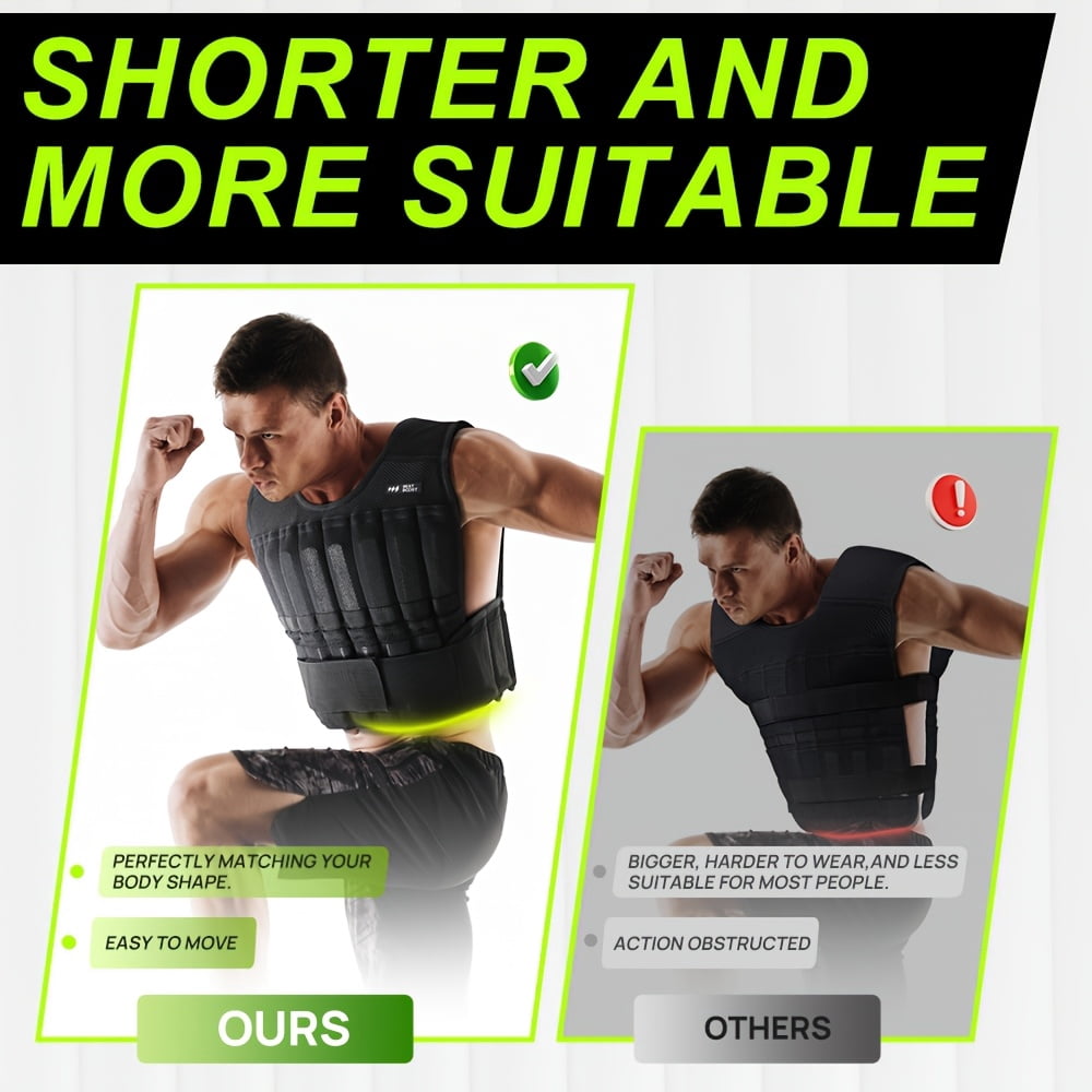 BeatBoost Men 30lb Adjustable Weight Vest with Steel Plates for Walking Strength Running Workout Trainers Fitness