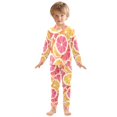thumbnail image 6 of FORMRS Long Sleeve Top and Pants Pajama Set for Niños 2-Piece Sleepwear, Sizes 18M-8Y, Pink Grapefruit Slices, 6 of 6