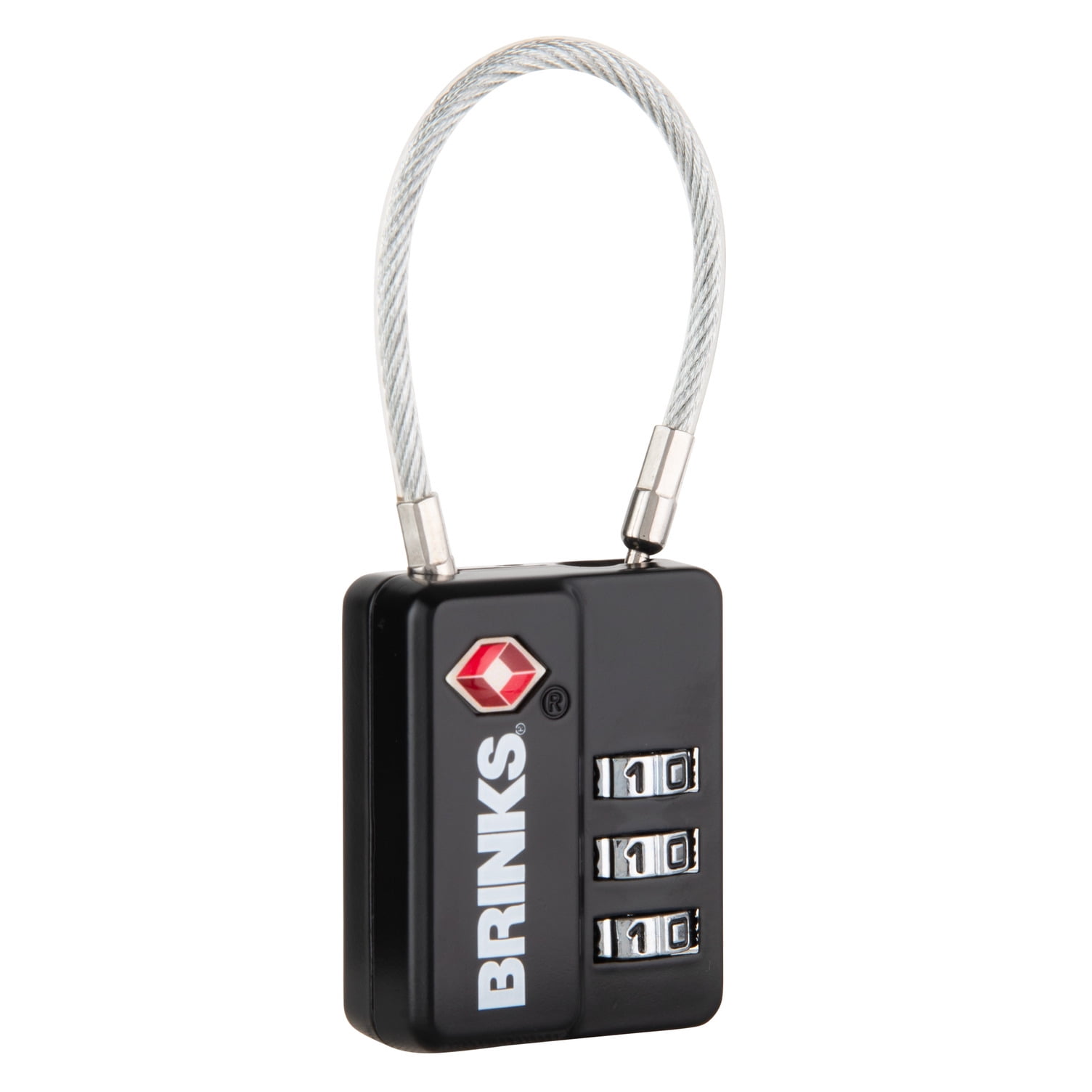 Brinks 3-Dial Combination TSA Luggage Padlock with 1-7/10in