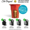 MaxBrew 24K Gold Reusable KCarafe Filter for Keurig 2.0 KCup
