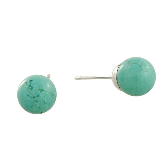 Falari Natural Gemstone Stud Earring 8mm Stone