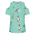 thumbnail image 3 of Tops de Hombro Frío para las Mujeres Floral Impresión Off Hombro Manga Corta V-Cuello Blusa, Top de Verano Casual, 3 of 4