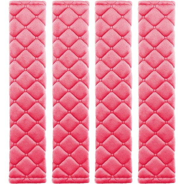 (Paquete de 4-rojo) Almohadillas universales para cinturón de seguridad de automóvil, cubiertas para correa de hombro para cinturón de seguridad para adultos, almohadilla para arnés para aut