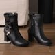 thumbnail image 2 of NECHOLOGY Botas Mujer Adulto Femenino Zapatos Botines mujer Botas con para mujer, botines de estilo universitario, otoño e invierno, 2023 (Black, 8), 2 of 7