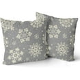 thumbnail image 2 of Red White Snowflakes Winter Christmas Pillow Covers 18x18 Set of 2 Xmas Snow Holiday Decoration Print Decorative Outdoor Pillowcases Seasonal Farmhouse Throw Cushion Case Decor for Couch Sofa Bed, 2 of 6
