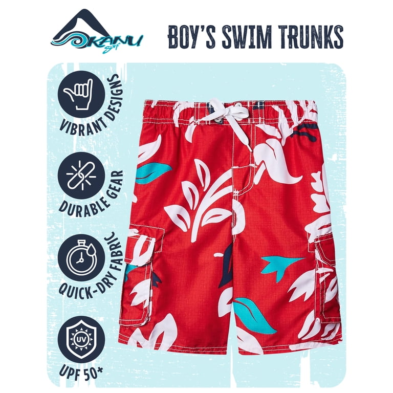 Kanu Surf Boys' Line Up Stripe Quick Dry Beach Board Shorts