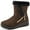 Brown, variant on Winter Women's Snow Boots Slip-On Waterproof Ankle Boots Suede Warm Faux Fur Lined High Top Outdoor Shoes