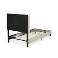 thumbnail image 6 of Salome Contemporary Upholstered Twin Bed Platform, Beige and Black, 6 of 10