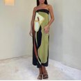thumbnail image 2 of Vestido Casual de las Mujeres Primavera Verano sin Mangas sin Tirantes Vestido de Impresión Sexy, Desgaste Ligero de Poliéster, Lavado de Manos, 2 of 9