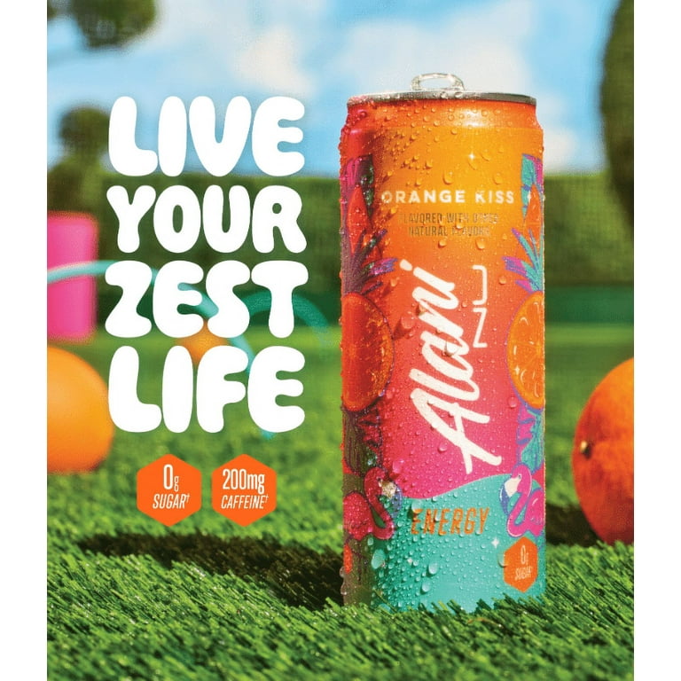 Alani Nu Energy Drink, Orange Kiss, 12 fl oz Single Can, 200mg