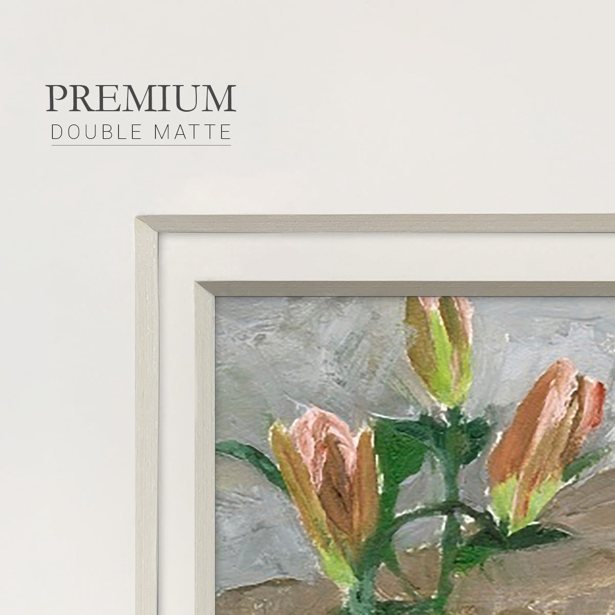 Vase of Pink Flowers VPremium Framed Print