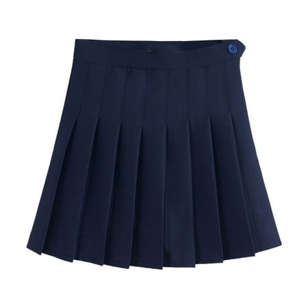 Navy blue top skirt pleated