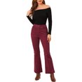 thumbnail image 2 of INSPIRE CHIC Women's Vintage Corduroy Flare Pants Elastic High Waist Stretchy Bell Bottom Trousers, 2 of 6
