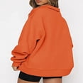 thumbnail image 5 of LYMAYTER ‌Women Half Zip Oversized Sweatshirts Fleece Stand Collar Long Sleeve Solid Color Workout Pullover, 5 of 9