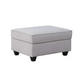 thumbnail image 3 of Cooper Light Gray Linen Fabric Reversible Sectional w/ Ottoman and Cupholder, 3 of 8