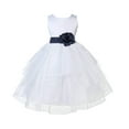 thumbnail image 3 of Ekidsbridal White Midnight Shimmering Organza Flower Girl Dress Junior Bridesmaid Wedding Pageant Communion Baptism Gown 4613T S, 3 of 3
