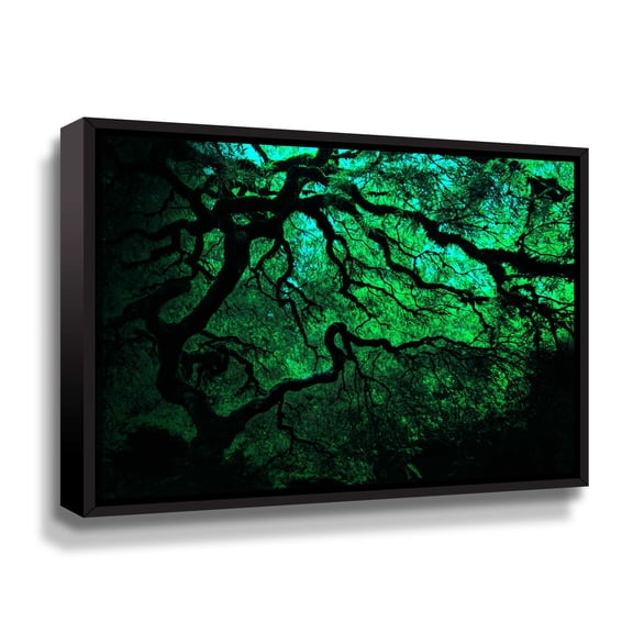 Japanese Dark Tree Gallery Wrapped Floater-framed Canvas