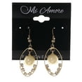 thumbnail image 2 of Silver-Tone & White Colored Metal Dangle-Earrings With Crystal Accents #LQE2820, 2 of 2