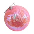 thumbnail image 3 of Bolas de Navidad con lentejuelas de 10 cm, colgantes de bolas navideñas de espuma irrompibles, color rosa brillante, decoración navideña, 3 of 5