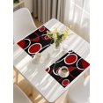 thumbnail image 5 of Black Red Placemats Set of 4, White Circle Geometric Abstract Texture Placemats for Dining Table, Place Mats for Kitchen Tabletop, Waterproof Wipeable Dining Table Mats Set, 5 of 9
