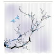 thumbnail image 2 of Ambesonne Nature Shower Curtain, Birds Cherry Branches Style, 69"Wx84"L, Sky Blue, 2 of 4