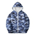 thumbnail image 3 of FAIOROI Little Girls 5T Blue Camo Jacket - Lightweight, Durable, Machine Washable Outdoor Outerwear for Kids, 3 of 8
