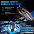 thumbnail image 4 of CHOK 60W Fast Car Phone Charger with 4-in-1 Retractable Cable  USB Car Charger Compatible For  11/12/13/14/15/Pro Max  For SamSung For Galaxy S23/22  Pixel  and For iPad Pro, 4 of 7