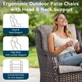 thumbnail image 5 of Giantfurnni 5 Piece Wicker Patio Furniture Set, Outdoor Swivel Rocker Chairs Set of 2 with Ottomans and Side Table, All Weather Outdoor Conversation Set for Porch Pool, 5 of 11