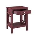thumbnail image 3 of Linon Luster 1-Drawer Wood End Table in Merlot Red, 3 of 12